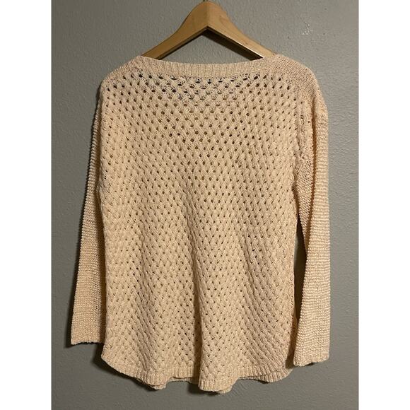 Zara Womens Sweater Size Large Pink Open Knit Soft Girl Coastal Blogger Fave - Picture 2 of 6